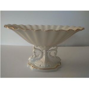 Lenox Aquarius Dolphin Centerpiece 24Kt Trimmed edges